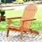 Eucalyptus Adirondack Chair Foldable Outdoor Wood Lounger Chair Natural